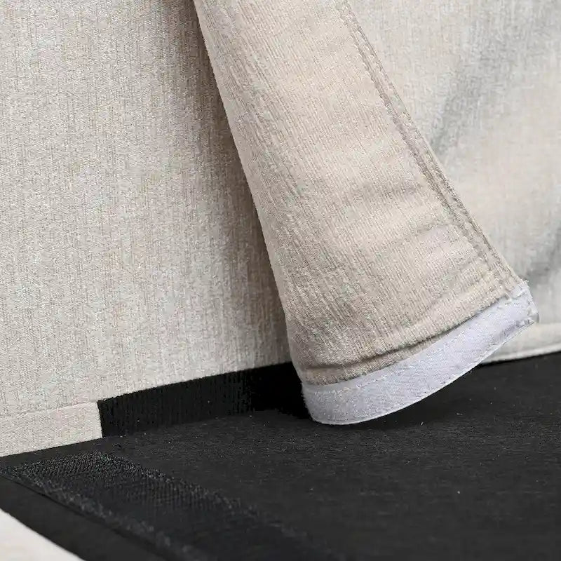 Beiges, 107,87 großes, geräumiges 4-Sitzer-Ecksofa mit verschiebbarem Hocker, abnehmbaren Kissen und praktischer Armlehnenaufbewahrung