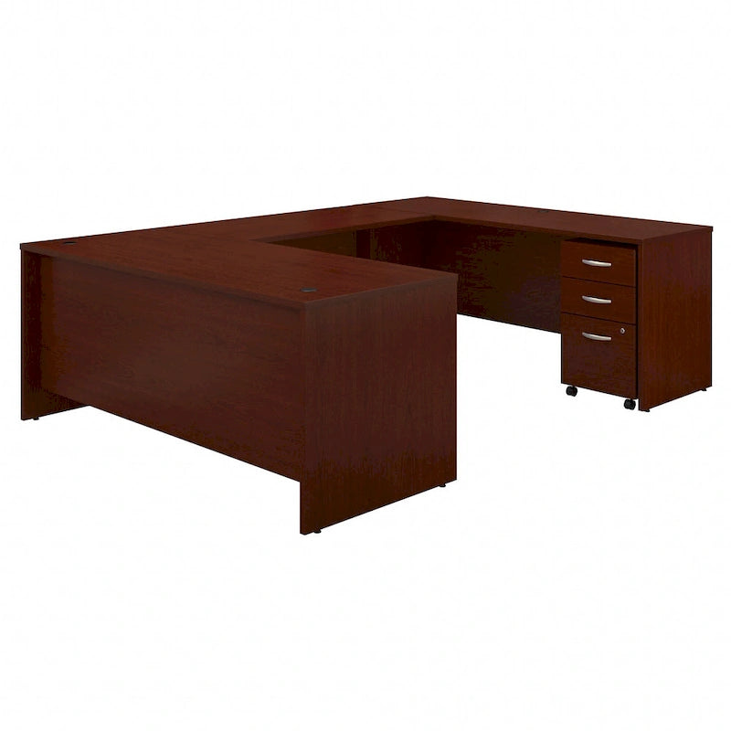 72W U Shaped Desk with Drawers by