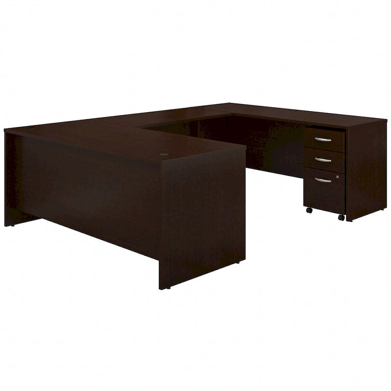 72W U Shaped Desk with Drawers by
