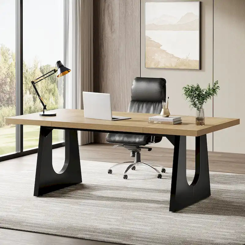 70.9 Inches Executive Desk Rectangular Computer Office Desk with Large Desktop