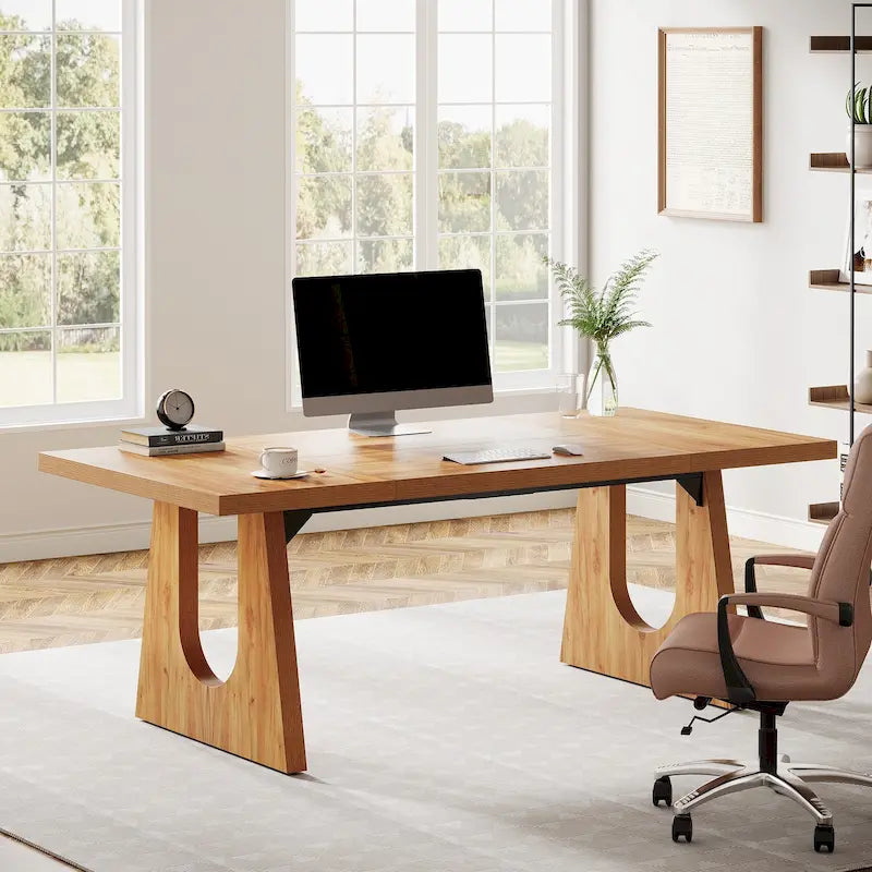 70.9 Inches Executive Desk Rectangular Computer Office Desk with Large Desktop