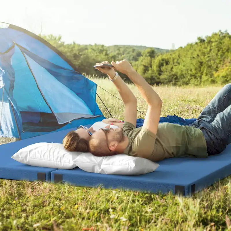 Campingmatratze aus Memory-Schaum mit rutschfester Unterseite und Reisetasche - Details anzeigen