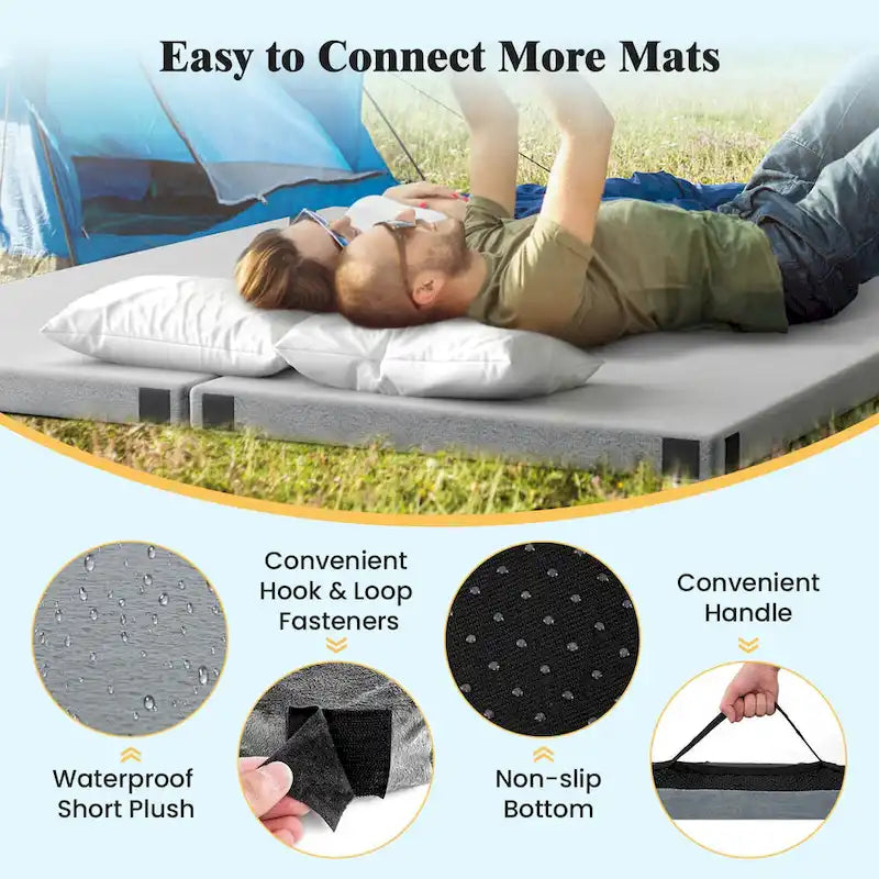 Campingmatratze aus Memory-Schaum mit rutschfester Unterseite und Reisetasche - Details anzeigen