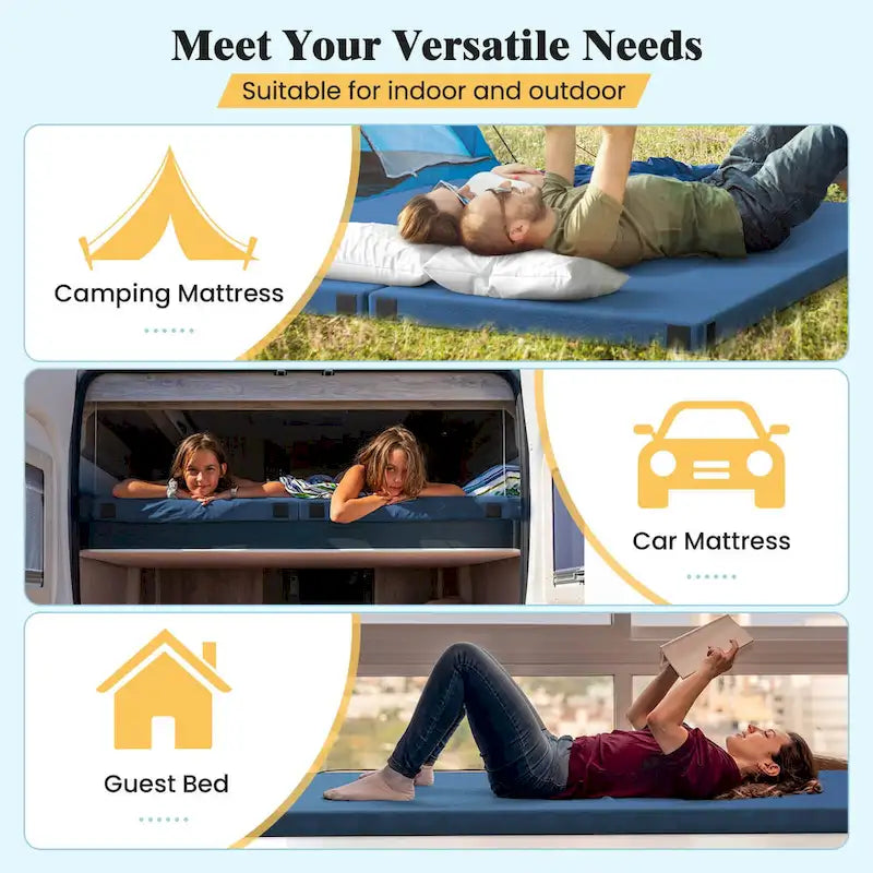Campingmatratze aus Memory-Schaum mit rutschfester Unterseite und Reisetasche - Details anzeigen
