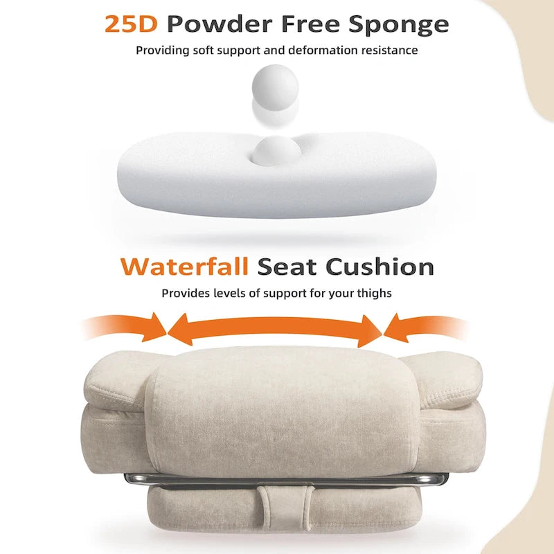 Cadeira de escritório com massagem aquecida e apoio para os pés, cadeira de secretária ergonómica reclinável com apoio lombar e altura ajustável.
