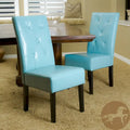 Blue Bonded Leather Dining Chair (Set of 2)