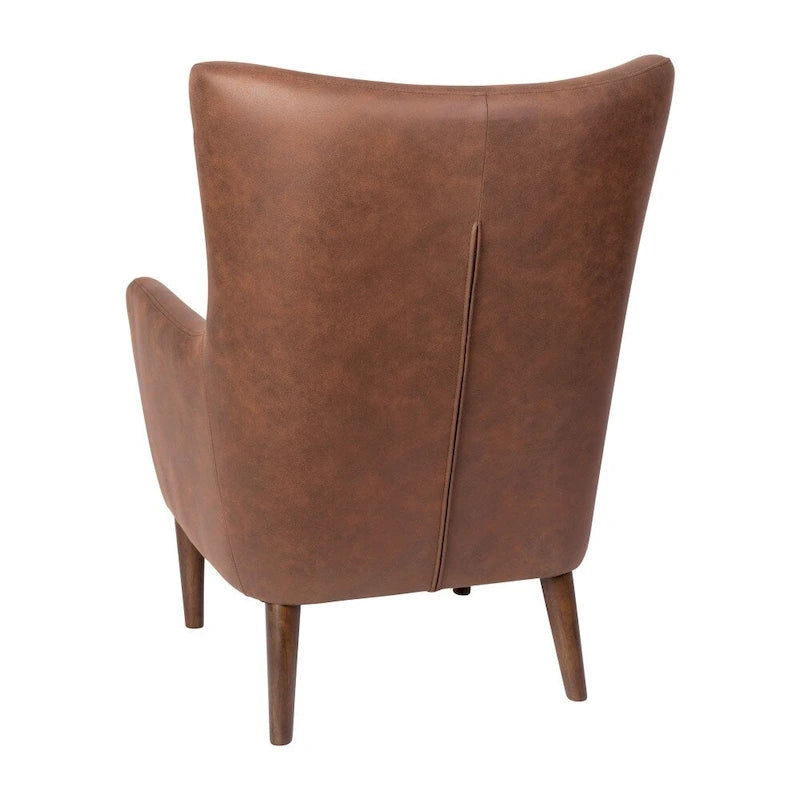 Commercial Upholstered Wingback Accent Chair with Wooden Frame and Legs - 33.25D x 29.75W x 41.25H
