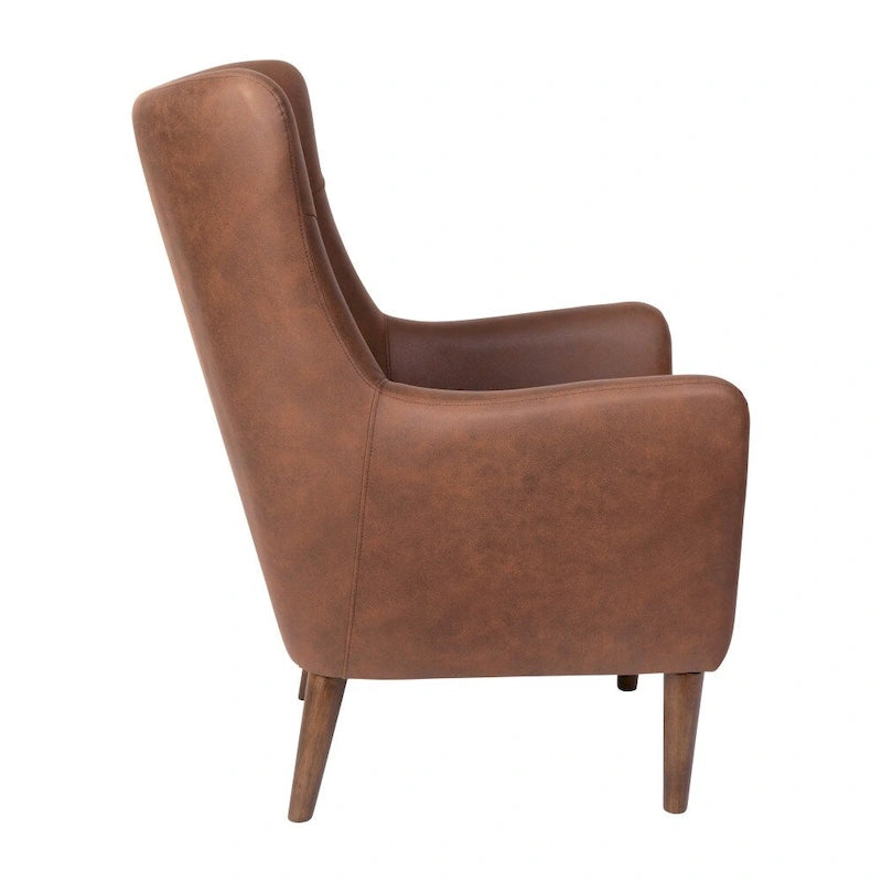 Commercial Upholstered Wingback Accent Chair with Wooden Frame and Legs - 33.25D x 29.75W x 41.25H