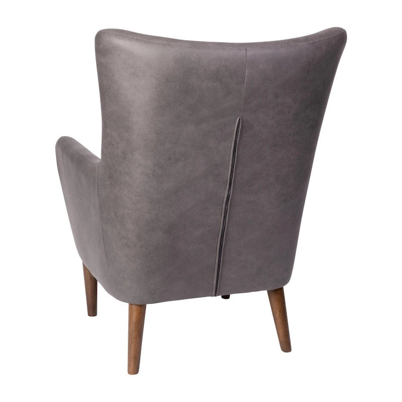 Commercial Upholstered Wingback Accent Chair with Wooden Frame and Legs - 33.25D x 29.75W x 41.25H