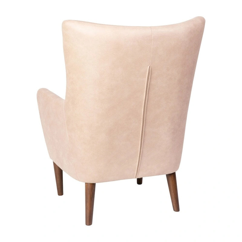 Commercial Upholstered Wingback Accent Chair with Wooden Frame and Legs - 33.25D x 29.75W x 41.25H