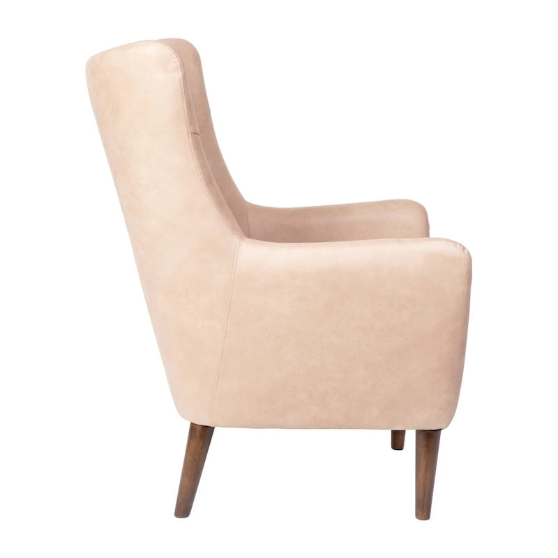 Commercial Upholstered Wingback Accent Chair with Wooden Frame and Legs - 33.25D x 29.75W x 41.25H