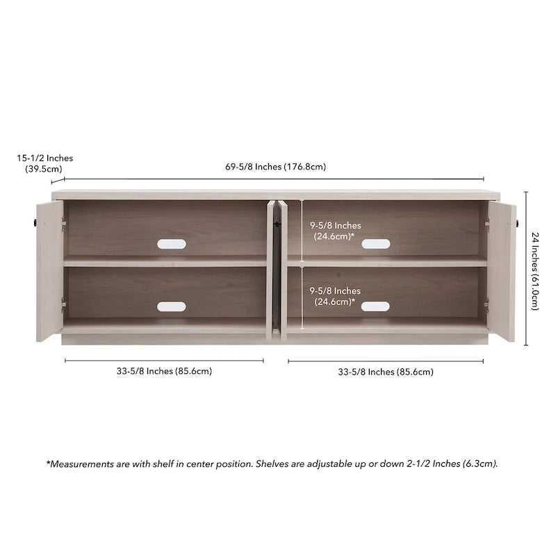 Rechteckiger TV-Schrank für Fernseher bis 75 - 69.63 breit