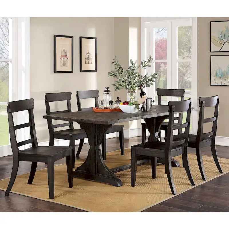 Rustic 76-inch Solid Wood Dining Table