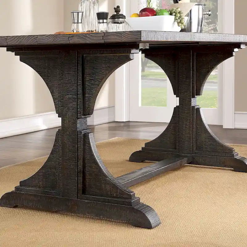Rustic 76-inch Solid Wood Dining Table