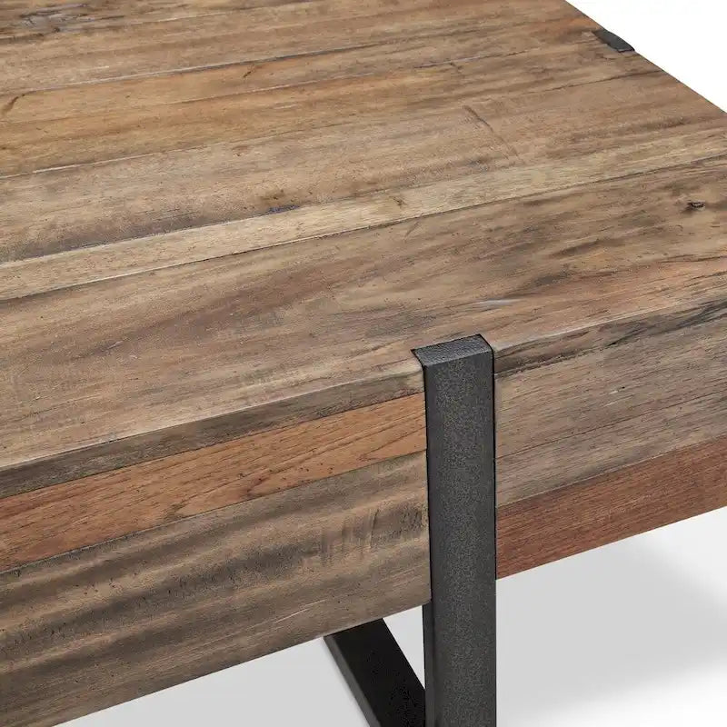 Modern Rustic Honey Finish Reclaimed Wood Console Table