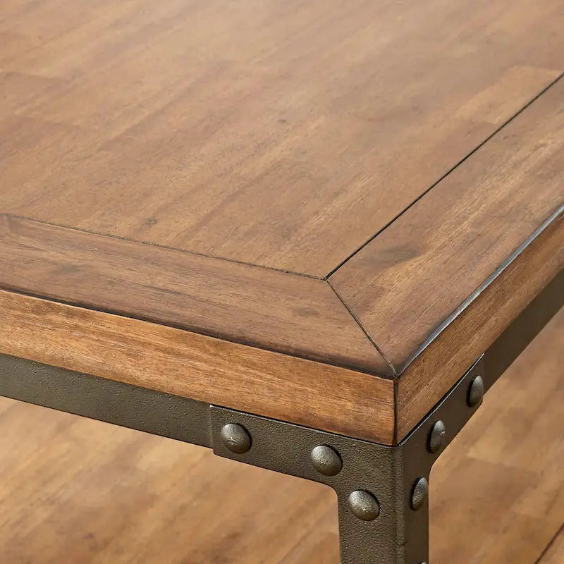 Industrial Wood and Metal Console Table