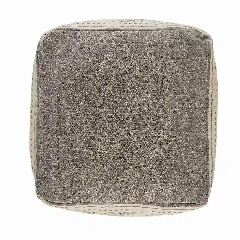 Handgefertigter geometrischer Pouf im rustikalen Landhausstil