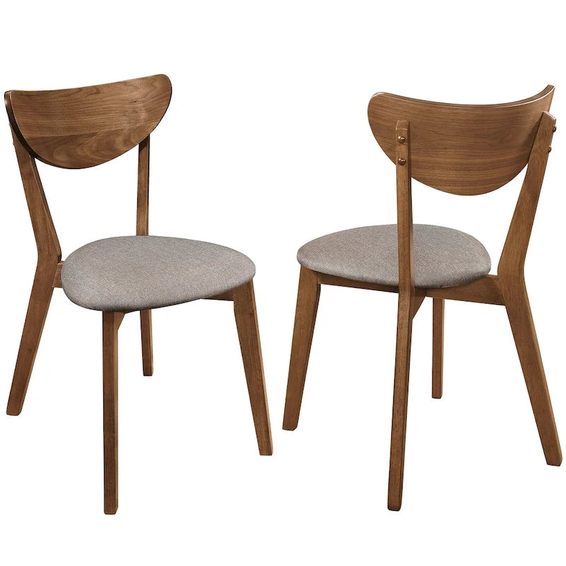 Retro Modern Style Natural Walnut Dining Chairs (Set of 2)