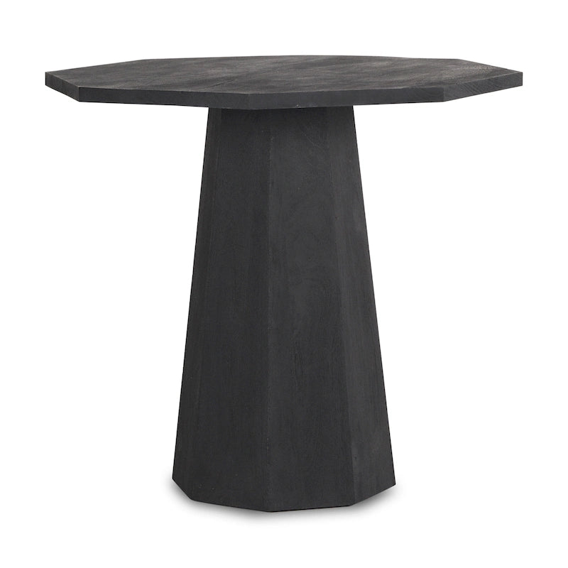Mesa hexagonal castanha-escura de madeira maciça para entrada