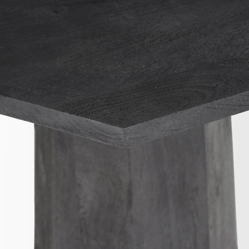 Mesa hexagonal castanha-escura de madeira maciça para entrada