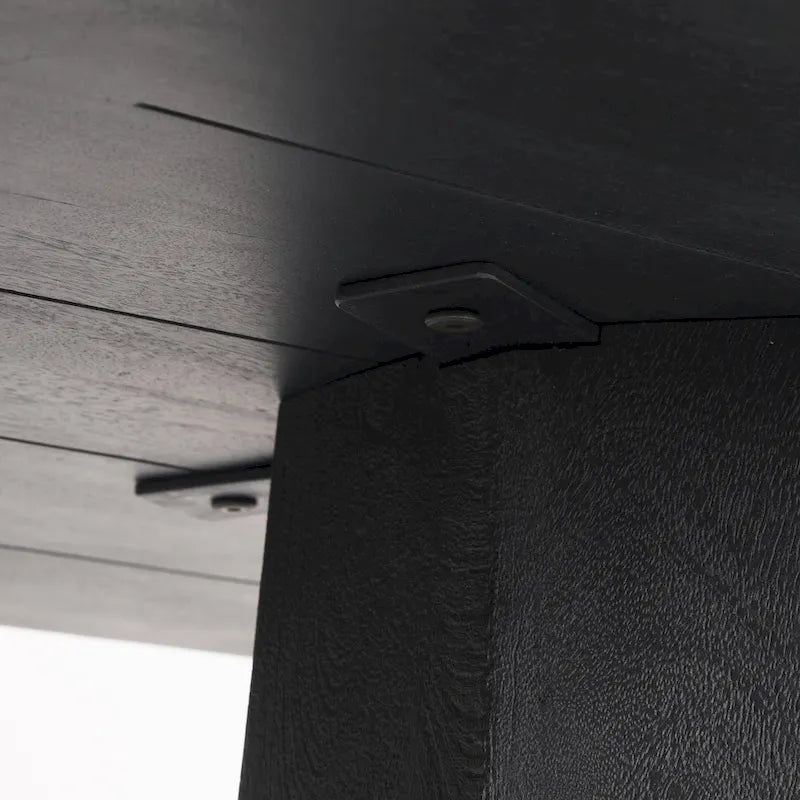 Mesa hexagonal castanha-escura de madeira maciça para entrada