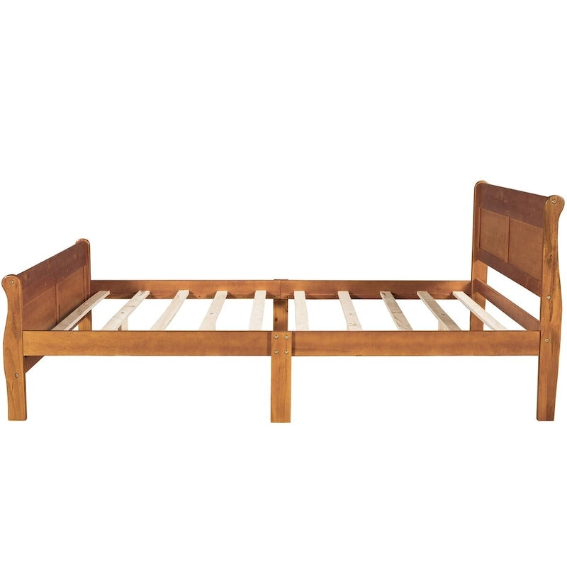 Holz-Plattformbett in Queen-Size mit Kopfteil