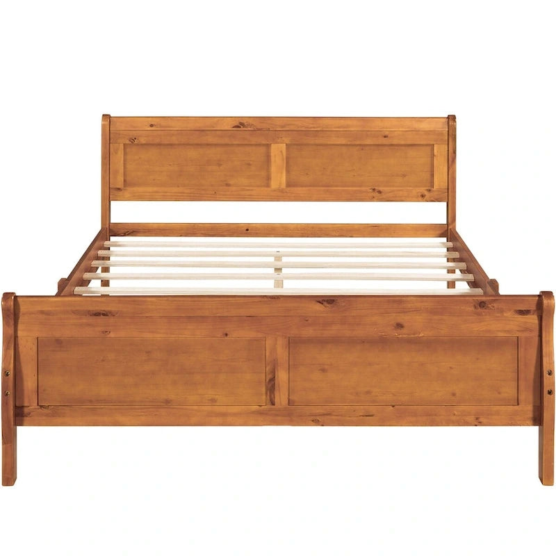 Holz-Plattformbett in Queen-Size mit Kopfteil