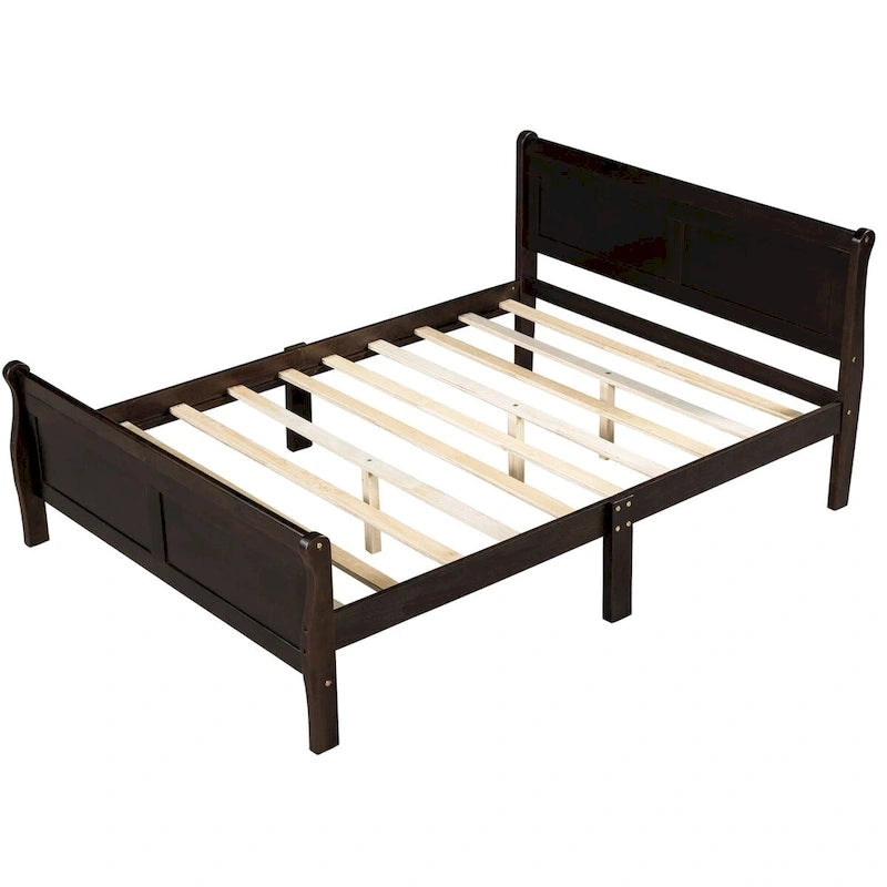 Holz-Plattformbett in Queen-Size mit Kopfteil