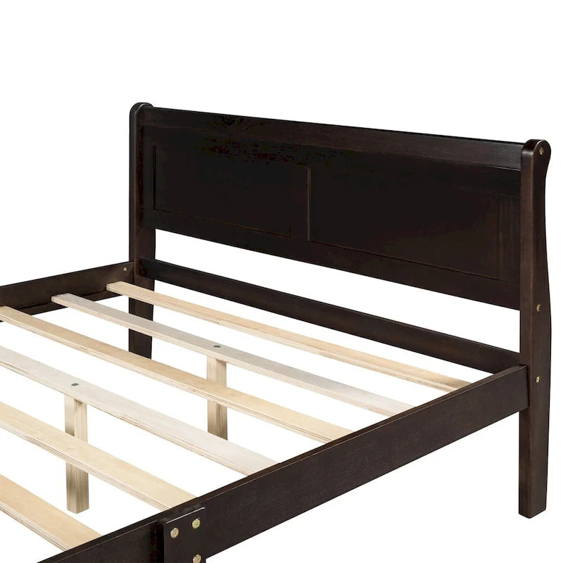 Holz-Plattformbett in Queen-Size mit Kopfteil