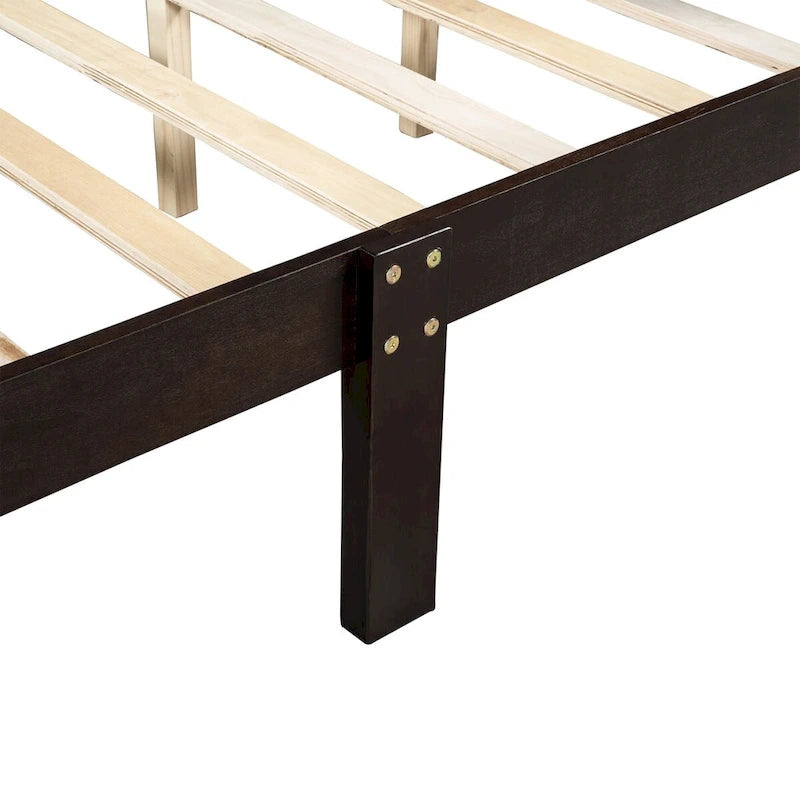 Holz-Plattformbett in Queen-Size mit Kopfteil