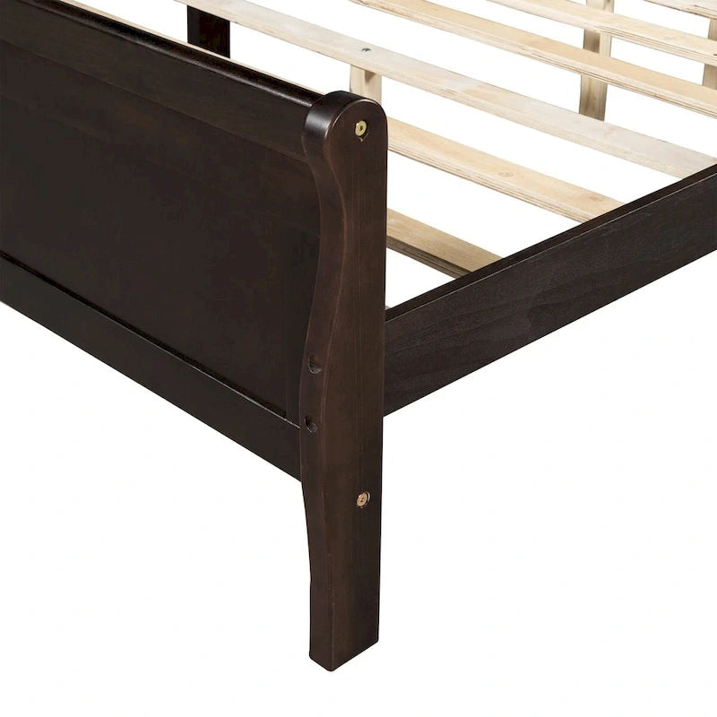 Holz-Plattformbett in Queen-Size mit Kopfteil