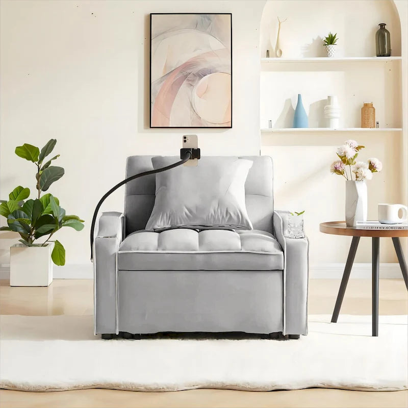Schlafsofa mit USB-Anschluss und Getränkehaltern