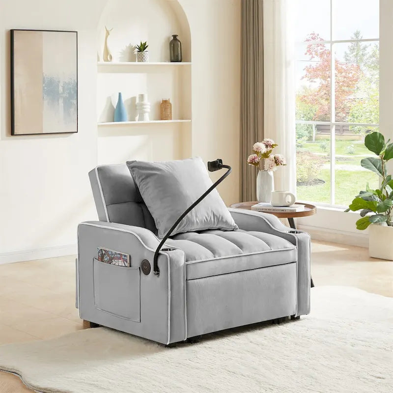 Schlafsofa mit USB-Anschluss und Getränkehaltern