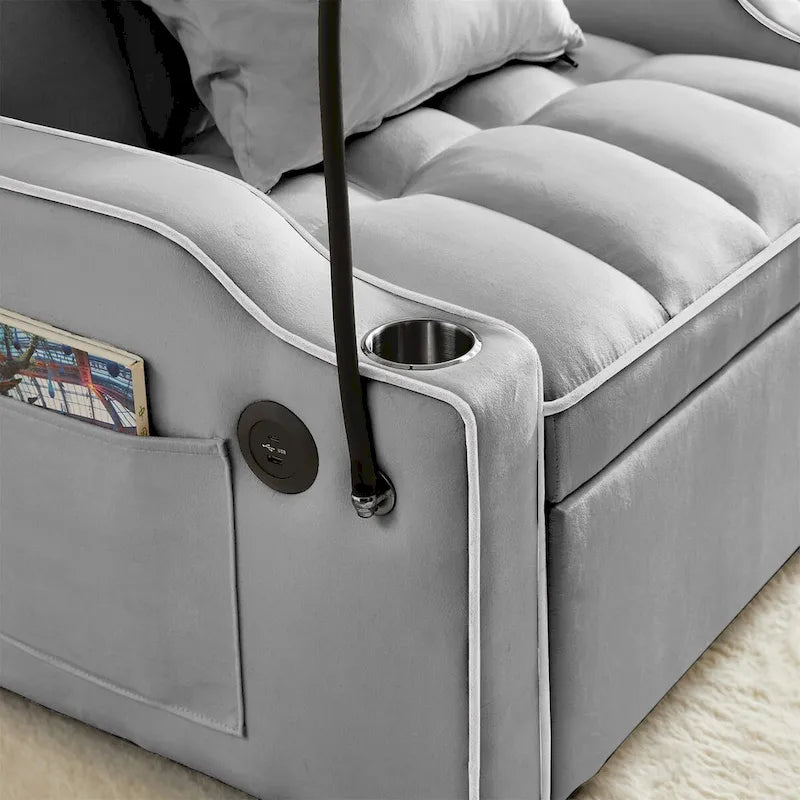 Schlafsofa mit USB-Anschluss und Getränkehaltern