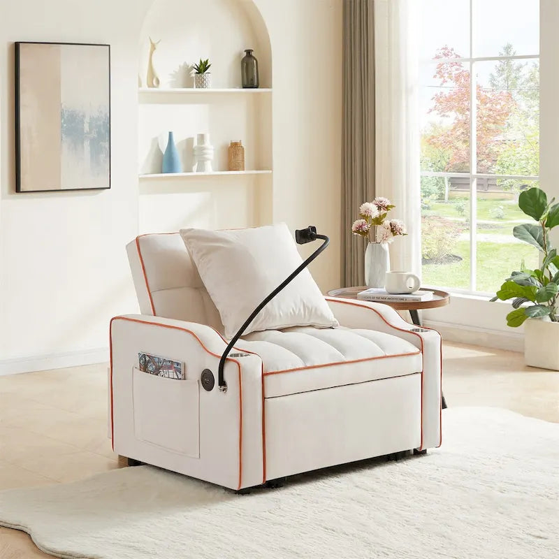Schlafsofa mit USB-Anschluss und Getränkehaltern