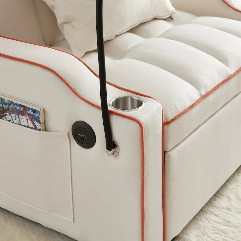 Schlafsofa mit USB-Anschluss und Getränkehaltern