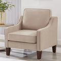 Sessel, Wohnzimmer-Einsitzer-Sofa mit Holzbeinen, gepolsterter Samt-Akzentsessel