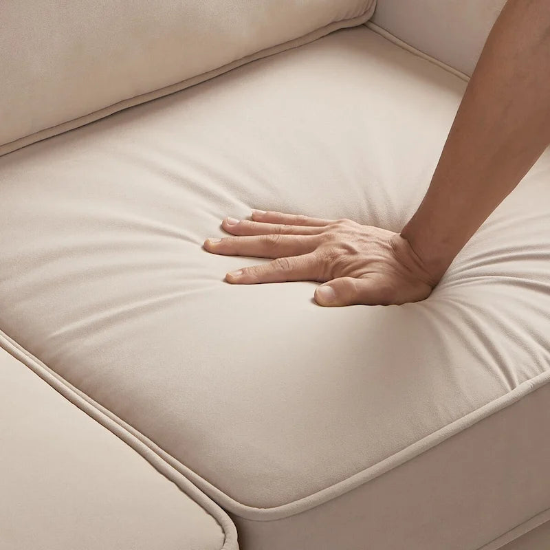 Sessel, Wohnzimmer-Einsitzer-Sofa mit Holzbeinen, gepolsterter Samt-Akzentsessel