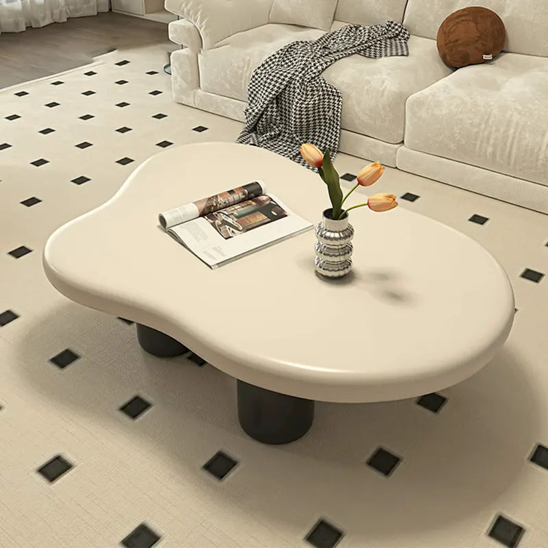 Mesa de centro moderna em forma de nuvem de 48.43 para sala de estar, mesa de centro com 4 pernas - 48.4