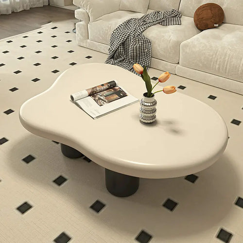48.43 Moderner, wolkenförmiger Couchtisch fürs Wohnzimmer, Couchtisch mit 4 Beinen - 48.4