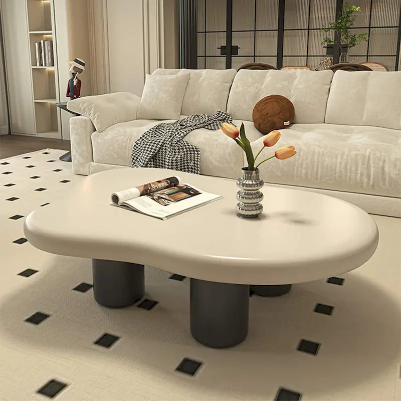 Mesa de centro moderna em forma de nuvem de 48.43 para sala de estar, mesa de centro com 4 pernas - 48.4
