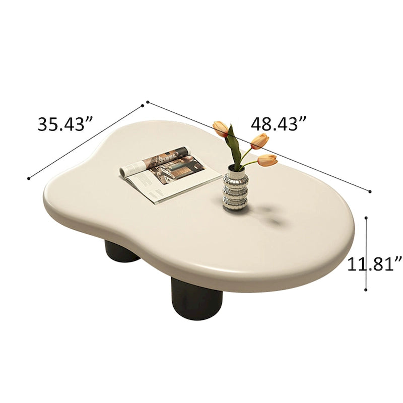 Mesa de centro moderna em forma de nuvem de 48.43 para sala de estar, mesa de centro com 4 pernas - 48.4