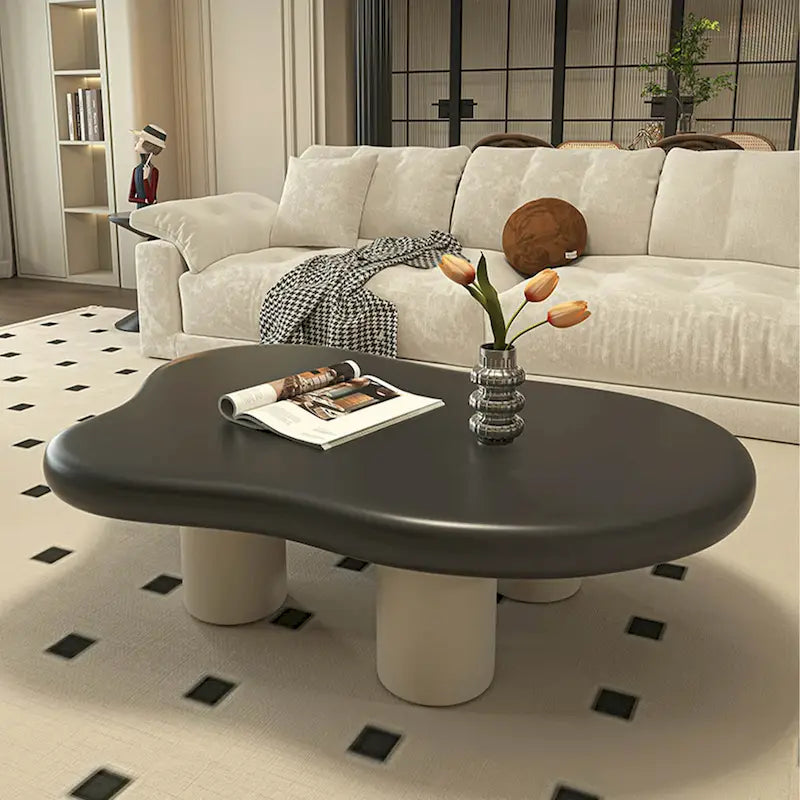 Mesa de centro moderna em forma de nuvem de 48.43 para sala de estar, mesa de centro com 4 pernas - 48.4
