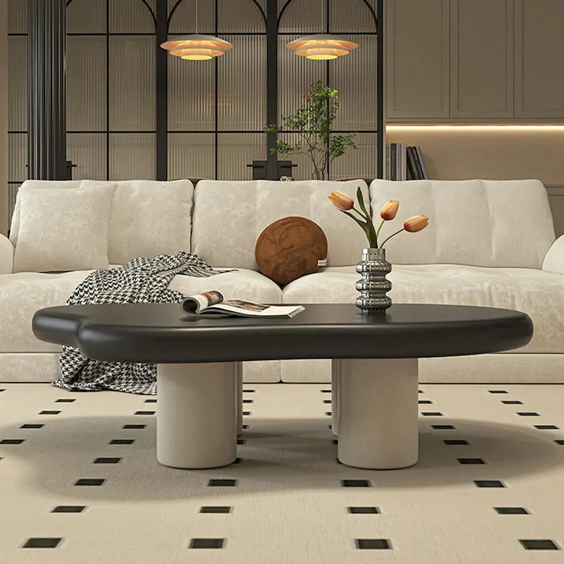 Mesa de centro moderna em forma de nuvem de 48.43 para sala de estar, mesa de centro com 4 pernas - 48.4
