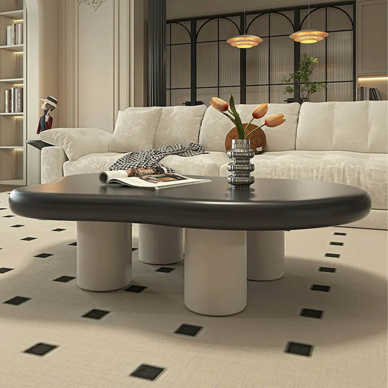 Mesa de centro moderna em forma de nuvem de 48.43 para sala de estar, mesa de centro com 4 pernas - 48.4