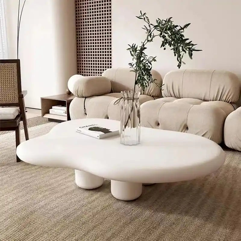 Mesa de centro moderna em forma de nuvem de 48.43 para sala de estar, mesa de centro com 4 pernas - 48.4