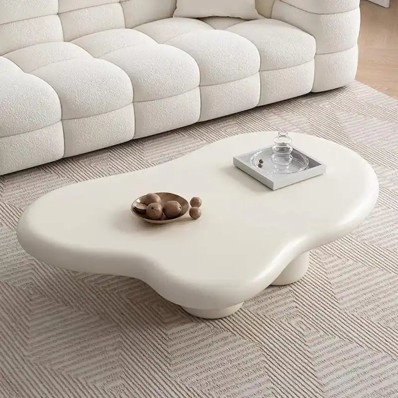 Mesa de centro moderna em forma de nuvem de 48.43 para sala de estar, mesa de centro com 4 pernas - 48.4