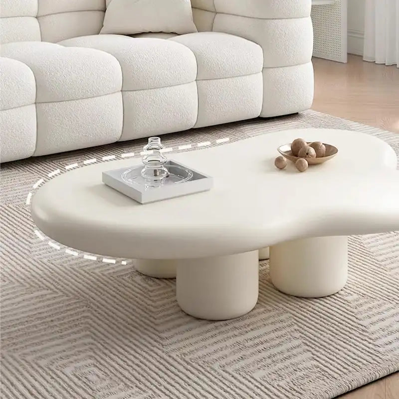 Mesa de centro moderna em forma de nuvem de 48.43 para sala de estar, mesa de centro com 4 pernas - 48.4