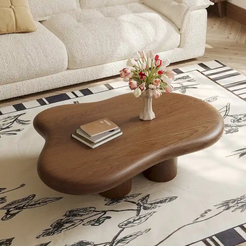 Mesa de centro moderna em forma de nuvem de 48.43 para sala de estar, mesa de centro com 4 pernas - 48.4