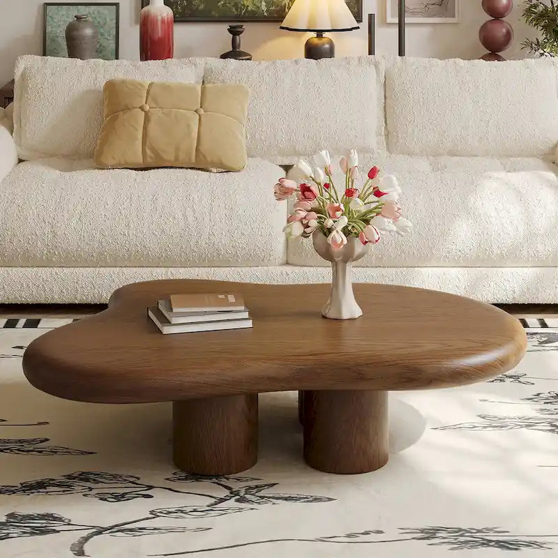 Mesa de centro moderna em forma de nuvem de 48.43 para sala de estar, mesa de centro com 4 pernas - 48.4